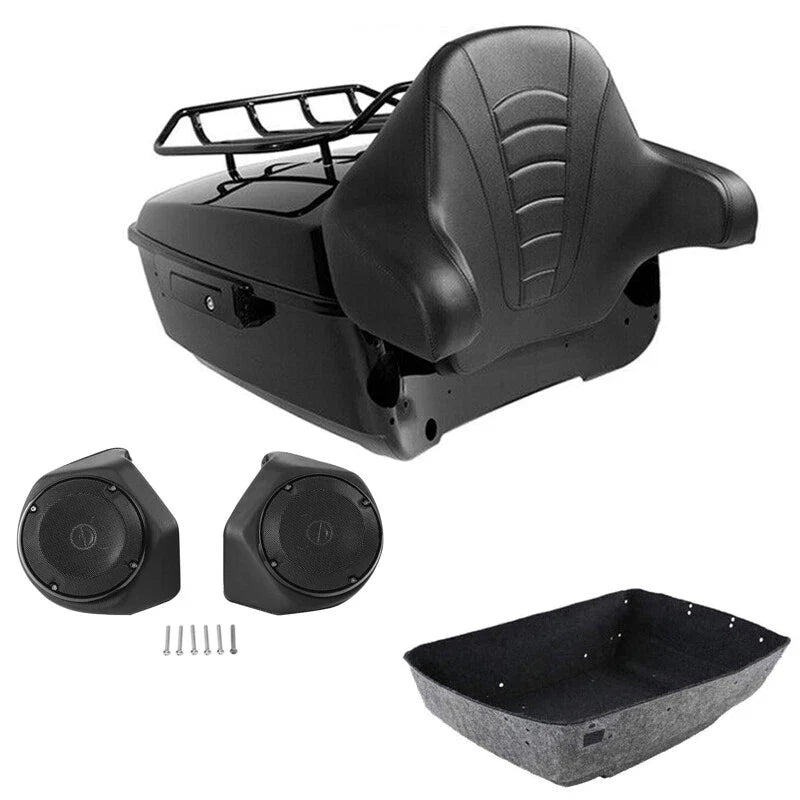 Trunk Top Luggage Rack Backrest Speakers for Harley Touring (2014–2026)