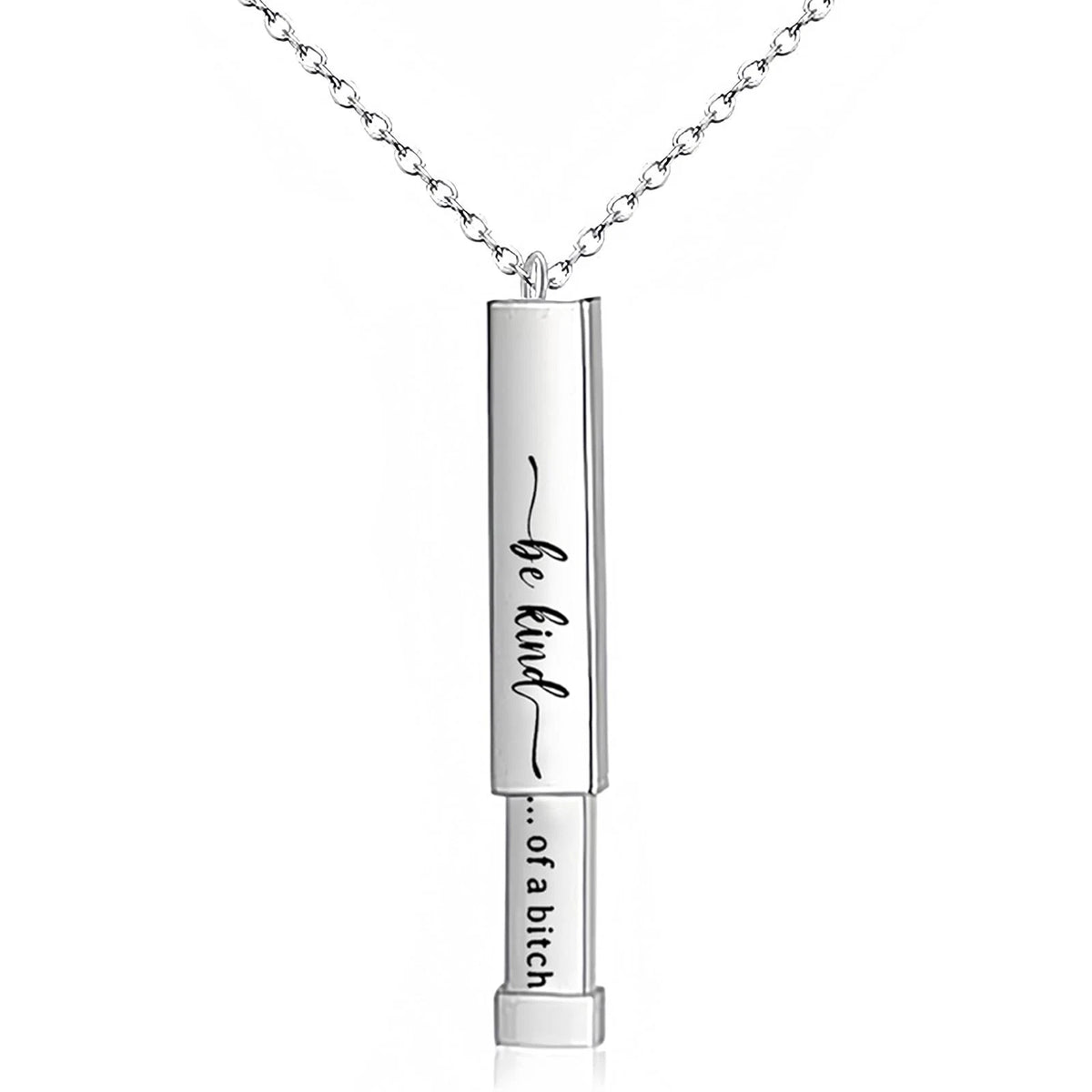Sister Necklace for Adults - Be Kind of a B Sister - Silver