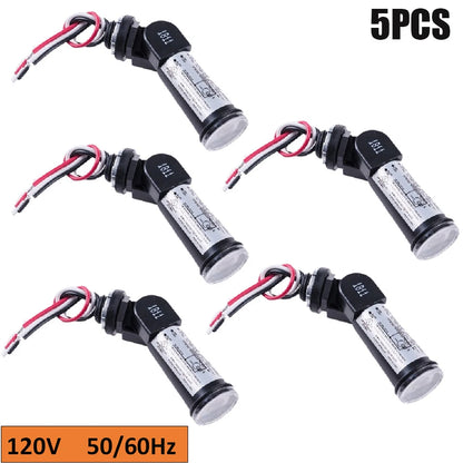 5 LED Control Photocell Sensors for Outdoor Lighting (120V)
