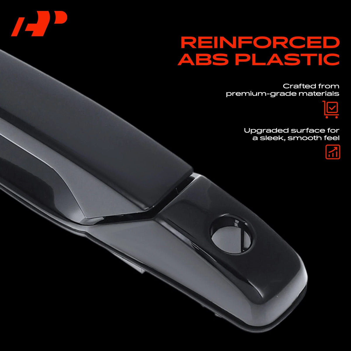 2X Front Painted GBA Black Door Handle for Chevy Silverado 1500 (2007–2013) - 20954801, 20954801GBA, 20828243, 20828243GBA