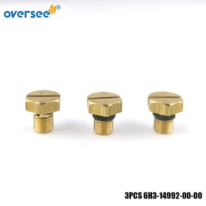 3Pcs Screw Drain for Yamaha Outboard 40-90HP (2T) (6H3-14992-00-00)