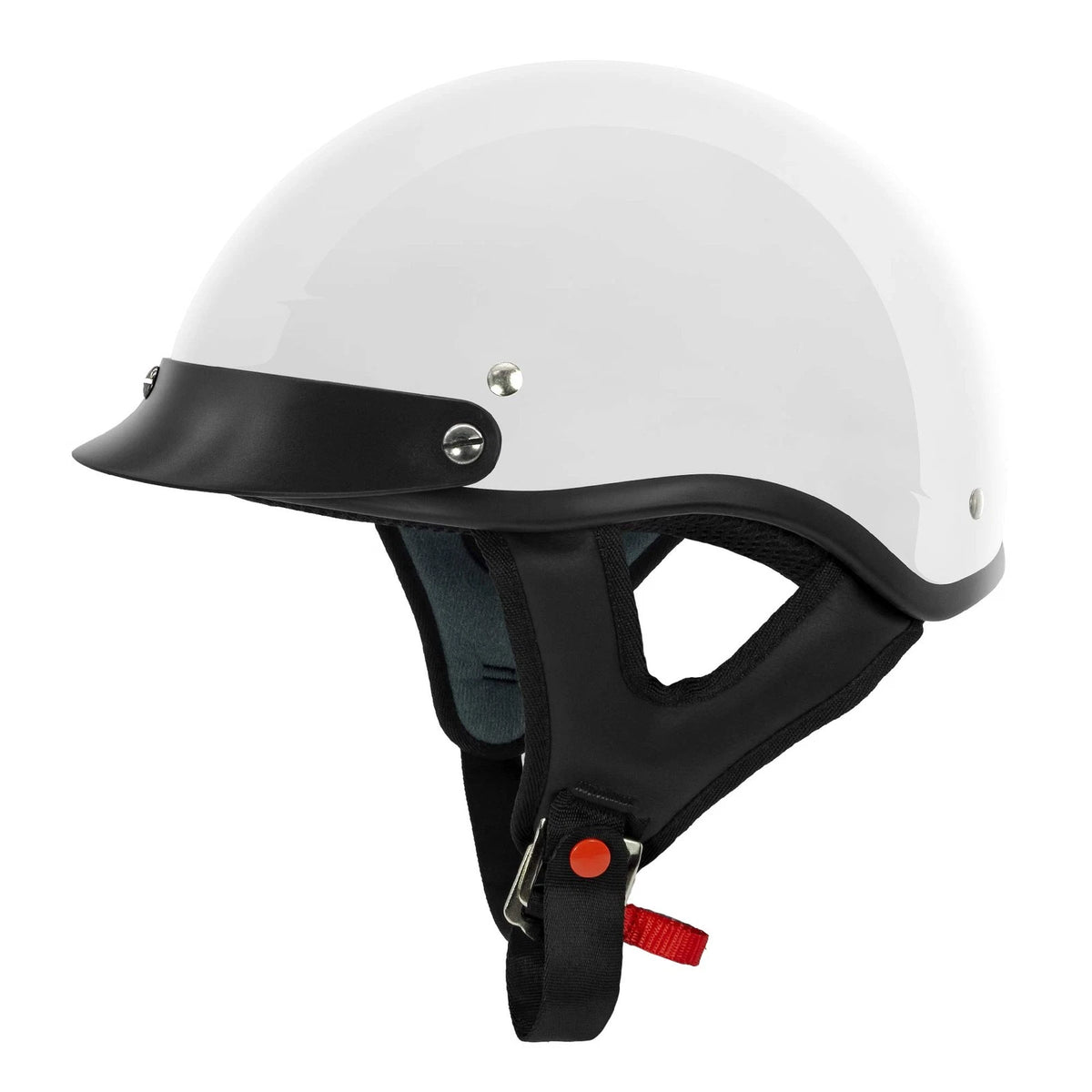 Half Helmet for Motorcycle Cruiser (Medium, Gloss White)