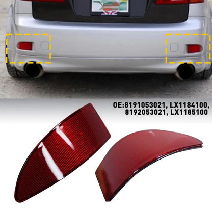 Pair Red Lens Rear Reflectors for Lexus IS IS250 IS350 (2006–2013)