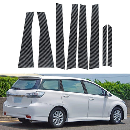8pcs Carbon Fiber Exterior Pillar Post Stickers for Toyota Wish (2009–2017)