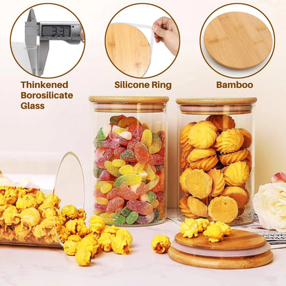 2X 37 oz Glass Food Storage Jars with Airtight Lids for Kitchen (66–66)