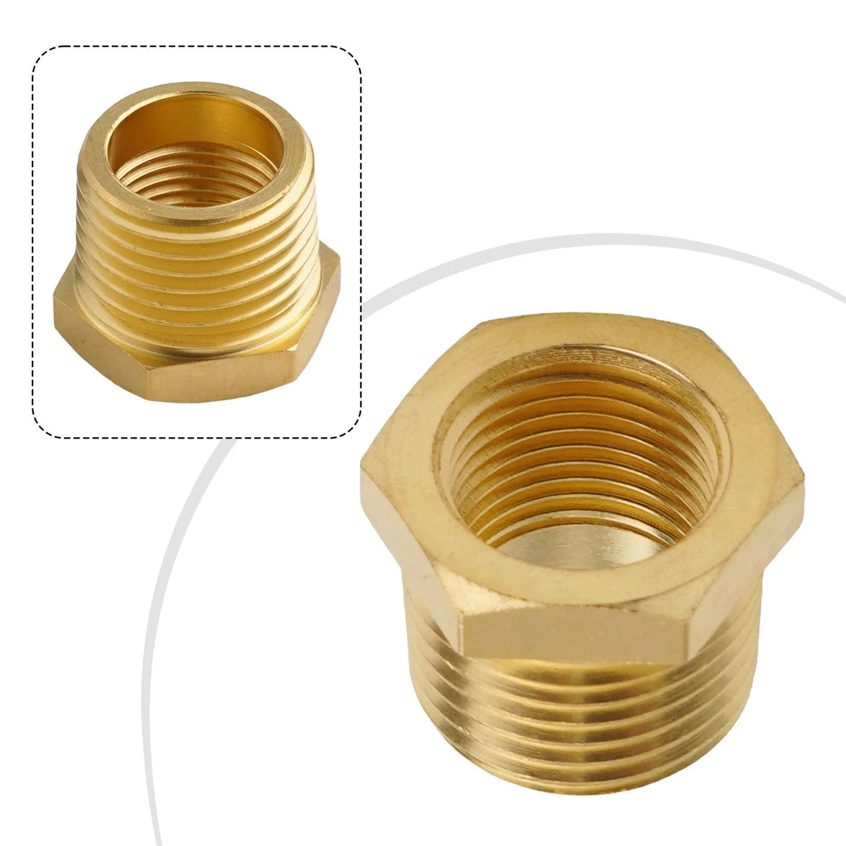 Brass Pipe Fitting Connector Adapter 1/8 NPT, 3/8 NPT, 1/4 NPT, 1/2 NPT