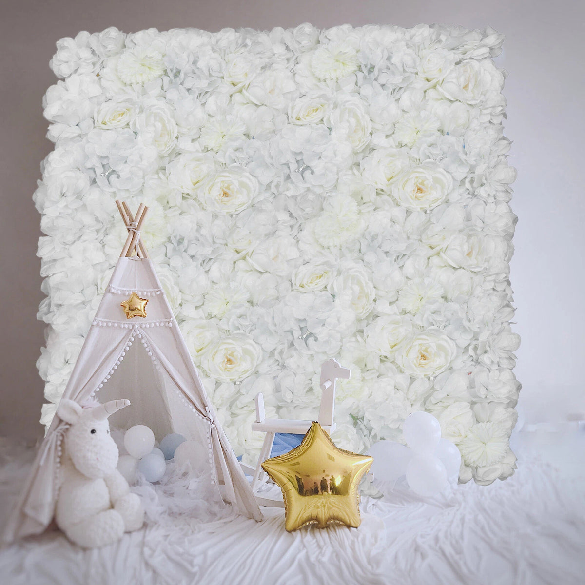 6Pcs Silk Artificial Flower Wall Panel for Wedding Floral Decor