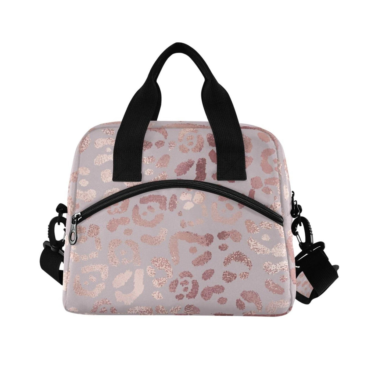 Lunch Bag for Girls Women - Rose Gold Leopard Design