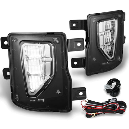Full LED Fog Lights for Chevy Silverado 1500 (2016–2019) w/Wiring Harness+Switch