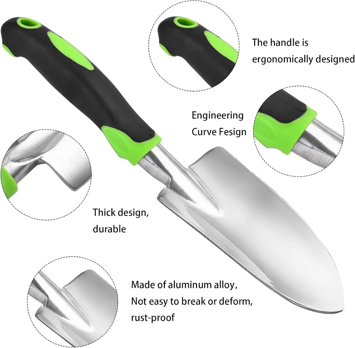 Garden Shovel Hand Trowel Mini Shovel Cast-Aluminum Heavy Duty