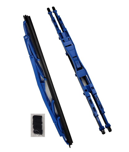 2PC Set of 16" Blue Dual Blade Windshield Wipers for Universal Fit (41603)