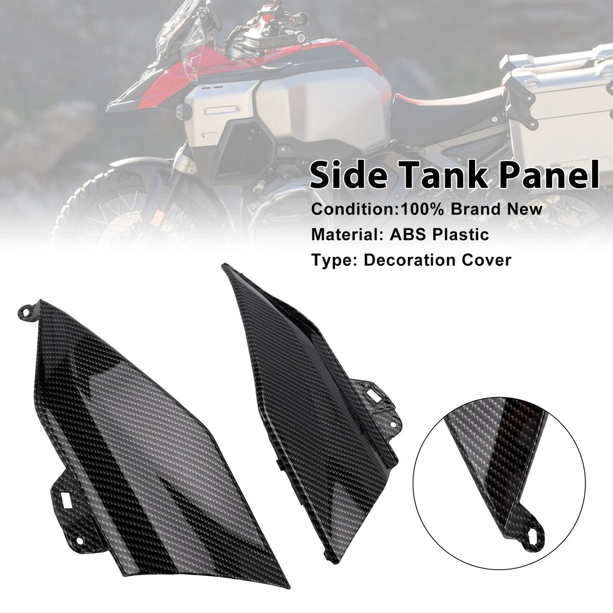 Side Gas Tank Middle Panel Fairing Cowl for BMW R1300GS (2024–2025) Carbon A9