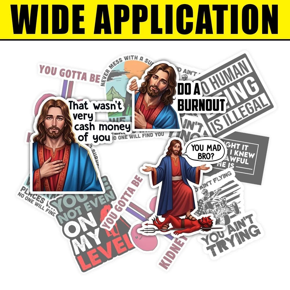 9pcs Funny Jesus Sticker Pack for Universal Use
