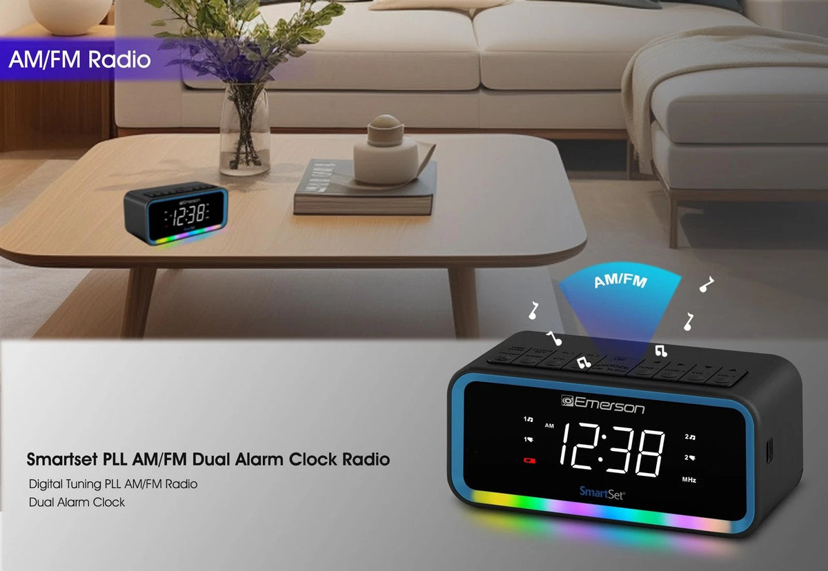 Emerson CKS1401 Smartset AM/FM Dual Alarm Clock Radio with LED Display