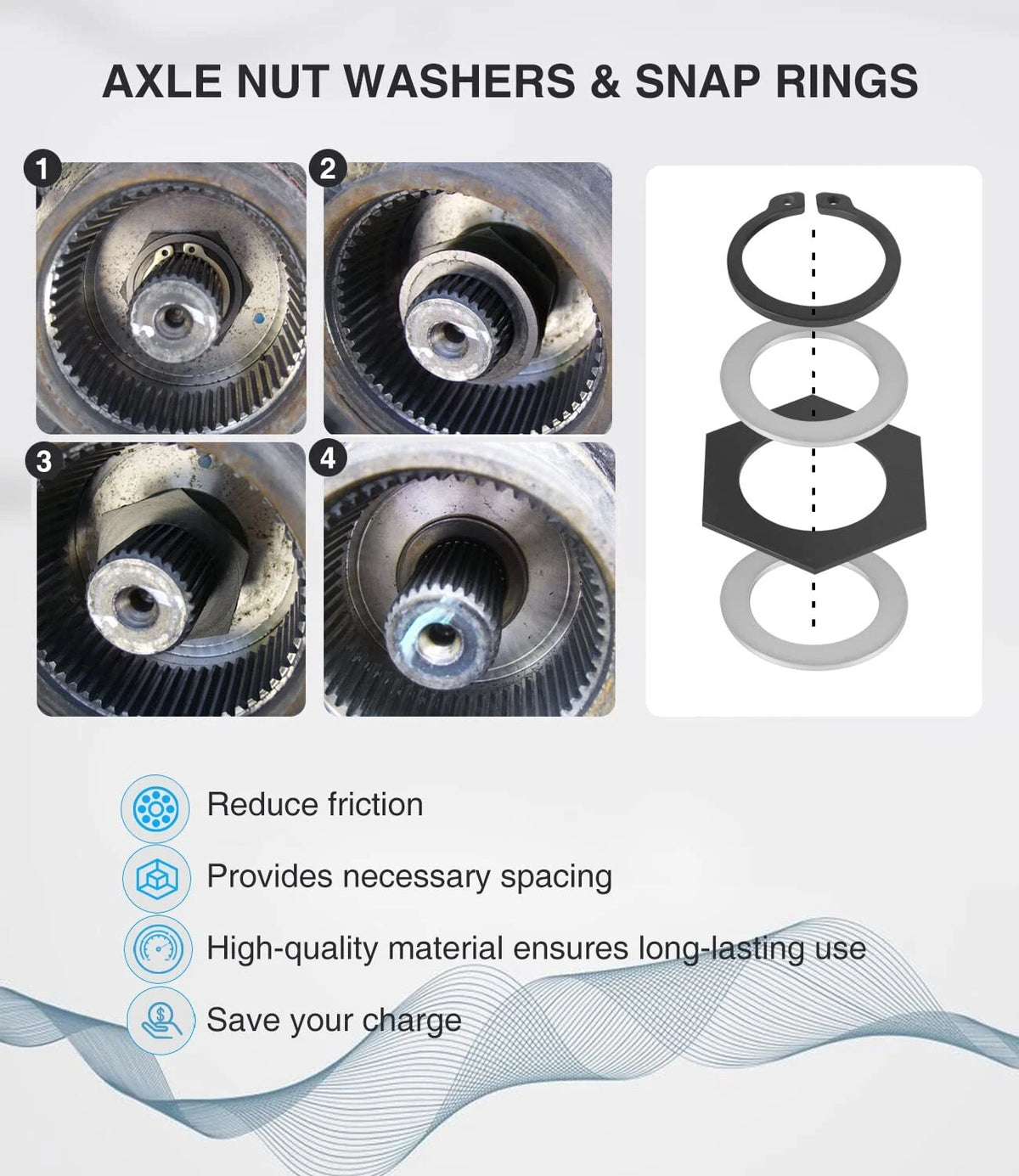 Thrust Washer Snap Ring Kit for Ford SuperDuty F250/F350 (1998–2005) 47766