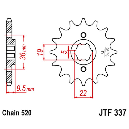 14 Tooth JT Sprocket for Honda CR250R CR480R CR500R (1978–1985) JTF337.14b