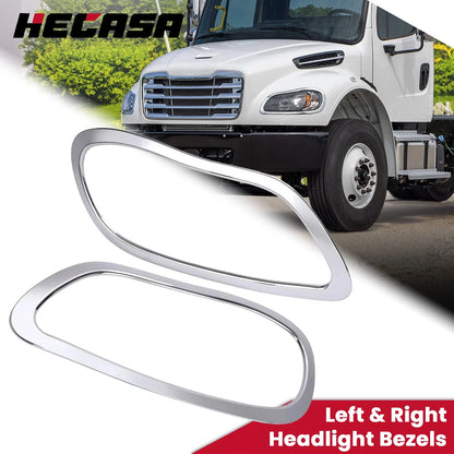 Chrome Headlight Bezels Trims for Freightliner M2 100 106 112 (2002–2018)