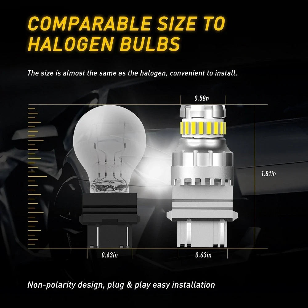 Set of 2 Canbus LED Backup Reverse Light Bulbs for (3157, 3156, 4157)