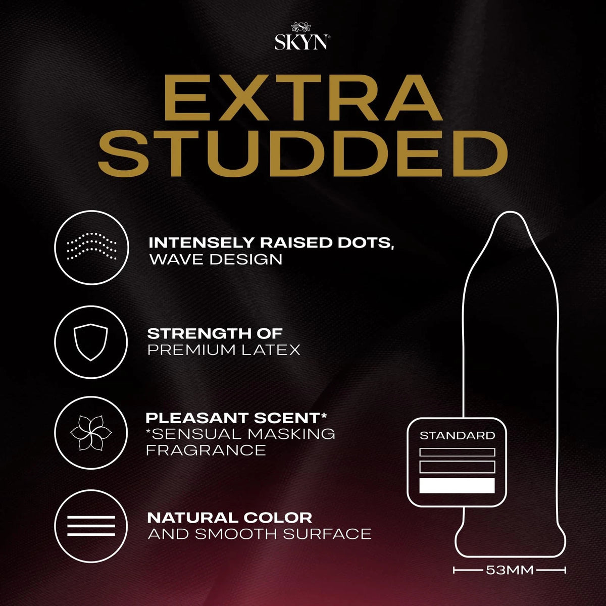 22 Count Lubricated Latex-Free Extra Studded for Universal Use