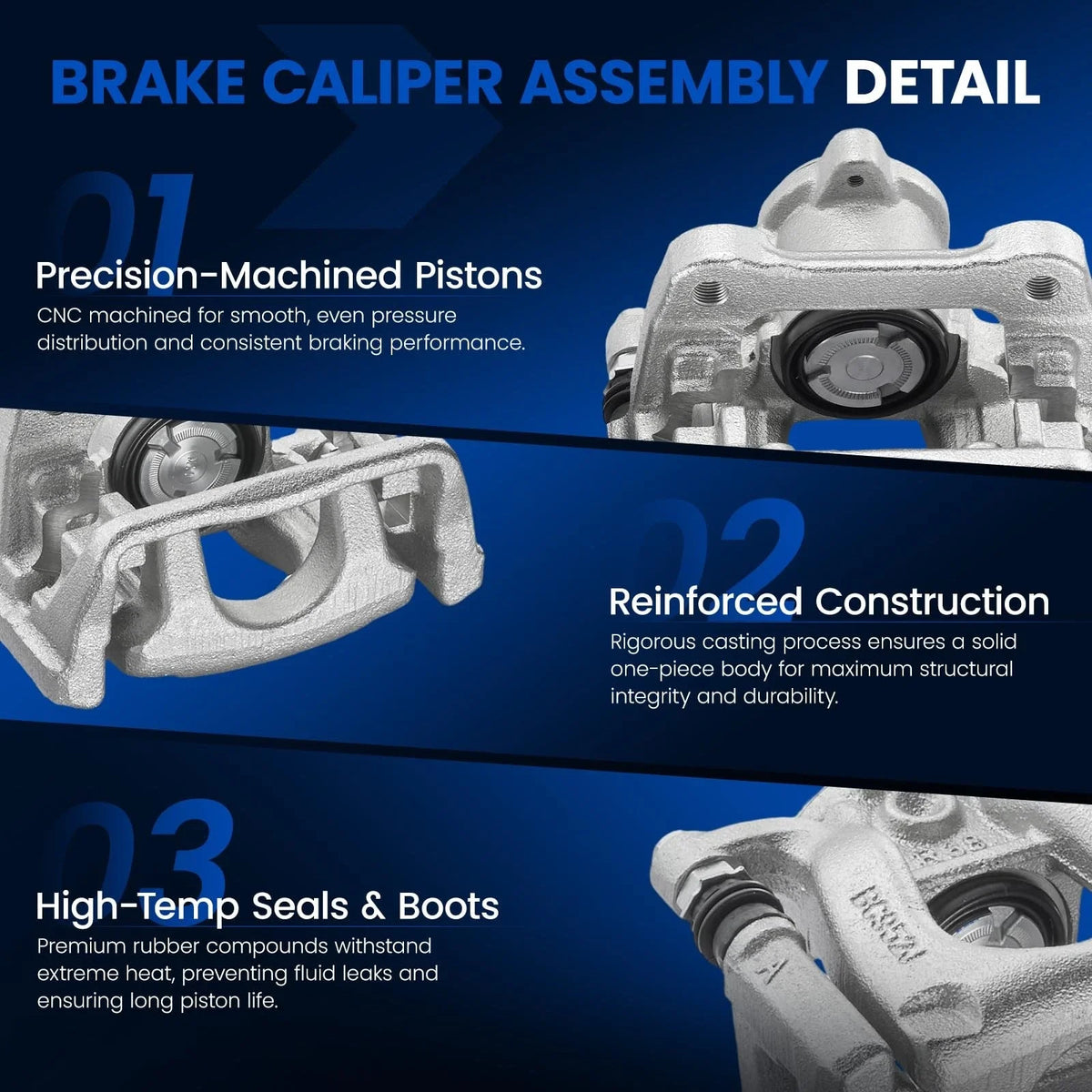 2PC Rear Disc Brake Caliper Brackets Left & Right for Mazda 6 (2016–2021)