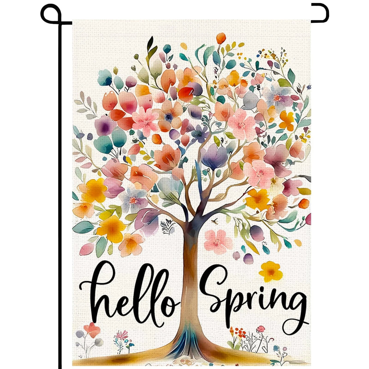 Hello Spring Garden Flag 12x18 Inch Double Sided Outdoor Decor