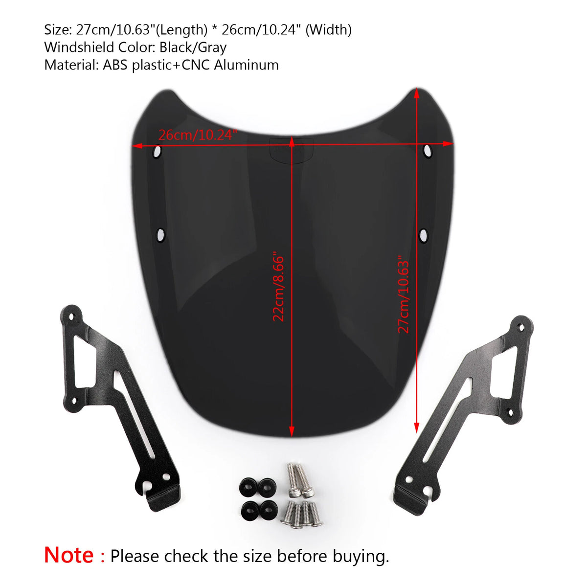 1x Windshield Windscreen for Ducati Scrambler (2015–2018) WIN-D506-Black