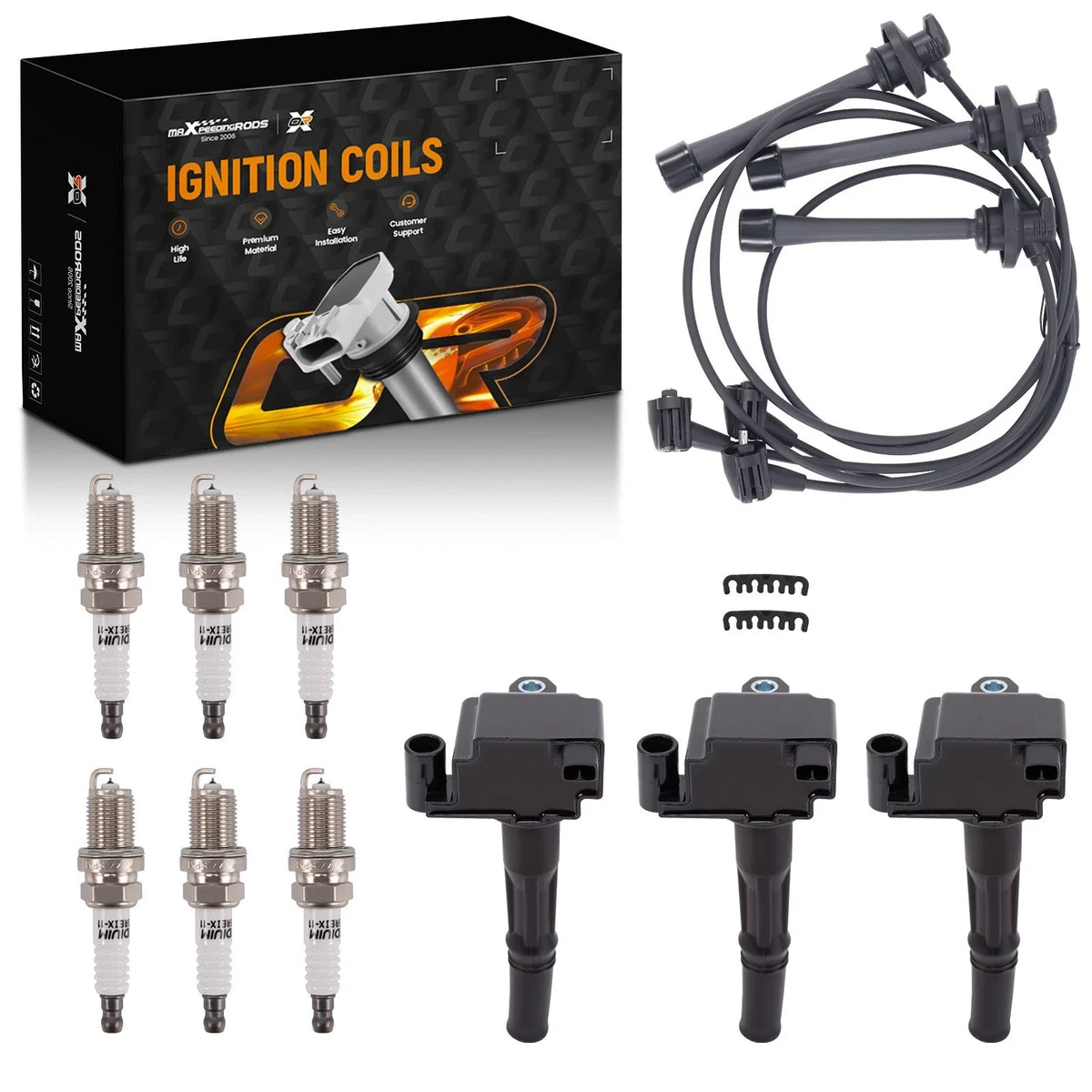 Ignition Coils, Spark Plug & Wires Set for Toyota Tacoma 3.4L V6 (1995–2004)