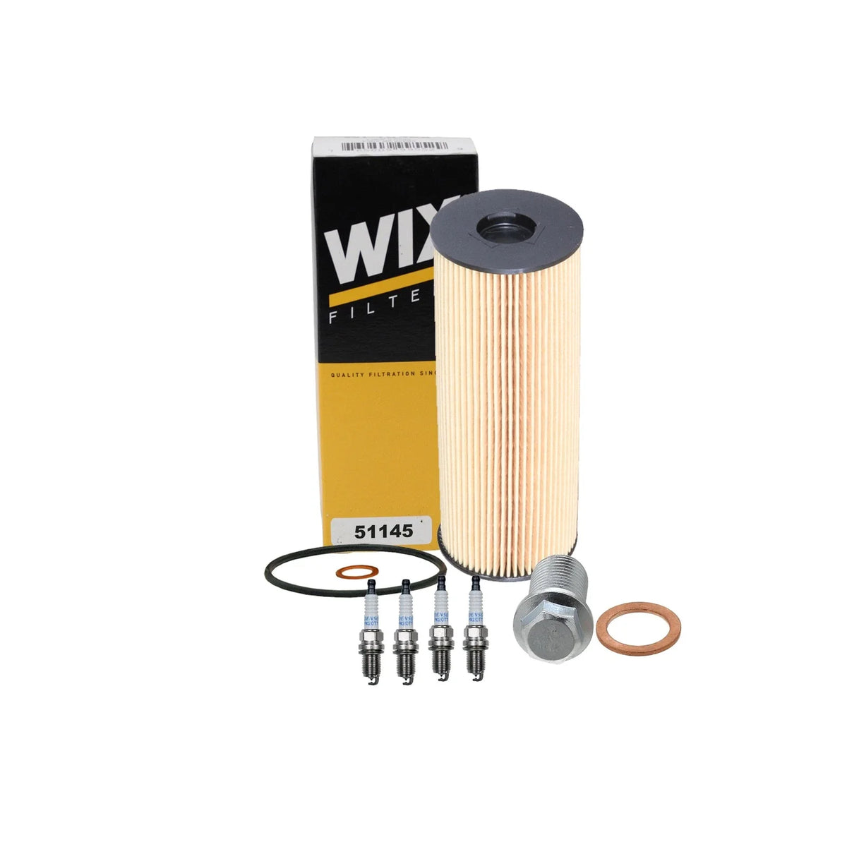 Wix Engine Oil Filter & Denso 4 Platinum TT Spark Plugs for Mercedes SLK230 (1998–2004)