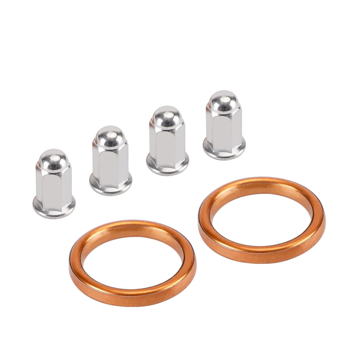 Set of 6 Exhaust Gaskets & 12 Cap Nuts for Honda Valkyrie GL1500C/D (1997–2003)
