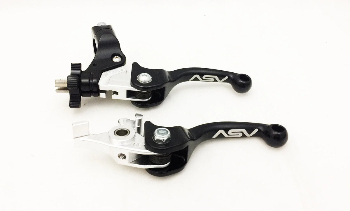 ASV F3 Shorty Front Brake Clutch Perch Levers Pair Black for Yamaha Raptor (125-250)