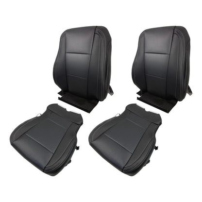 Set of 2 Black Leather Seat Covers for Ford F150 (2015–2017) BCK16775K