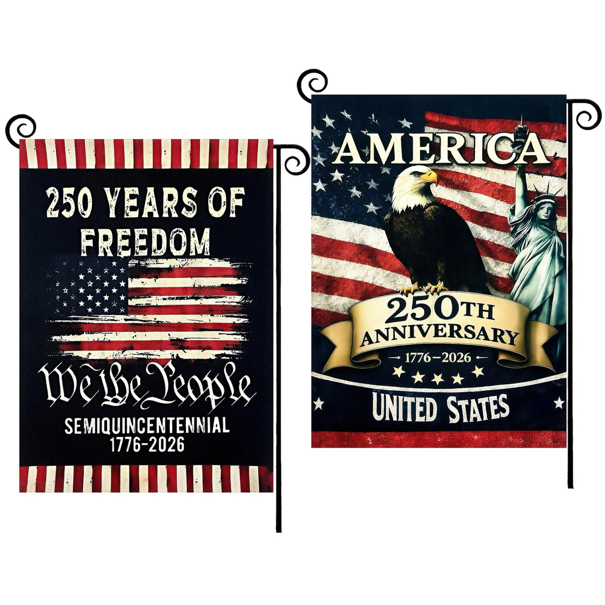 2X American Garden Flag for Independence Day (250th Anniversary)