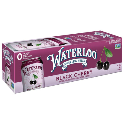 Pack of 12 Black Cherry Sparkling Water 12 Fl Oz Cans