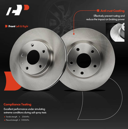 Set of 4 Front Disc Brake Rotors & Ceramic Pads for Mazda 3 (2014–2018) 12145086, D1728