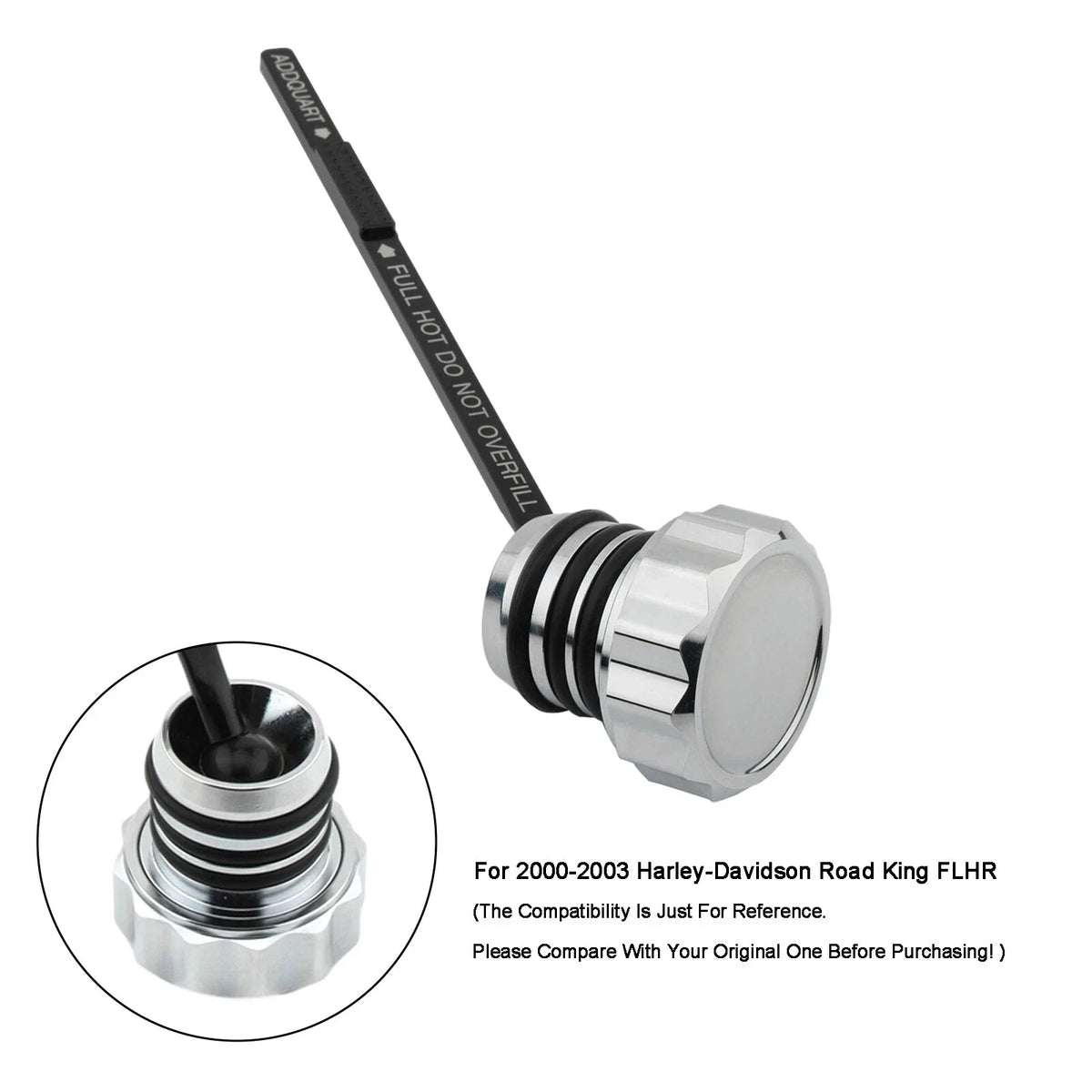 Oil Dipstick Tank Cap Plug for Harley Touring Road King Electra Glide (2000–2006)