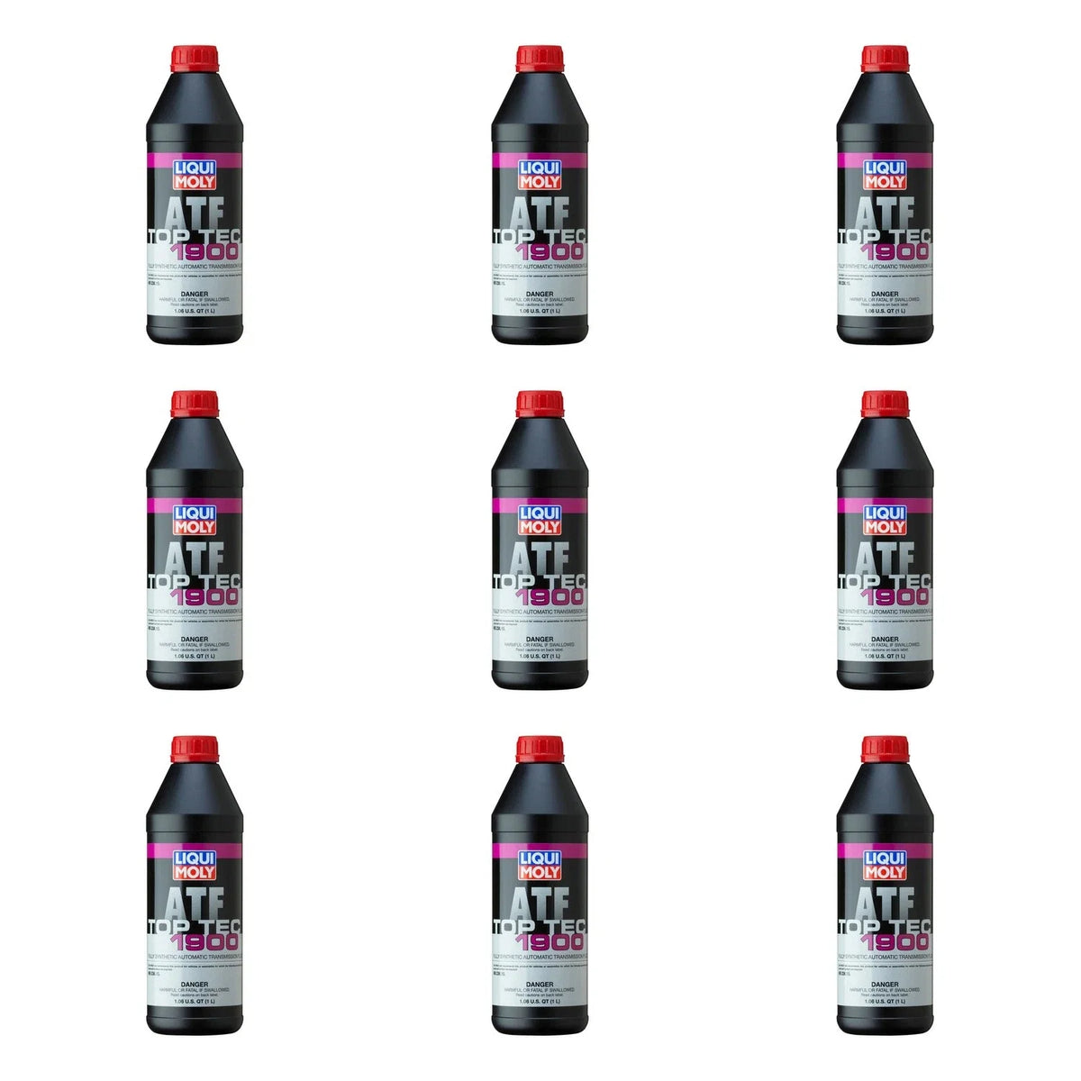 Set of 9 Liqui Moly Top Tec ATF 1900 Automatic Transmission Fluid (9L)