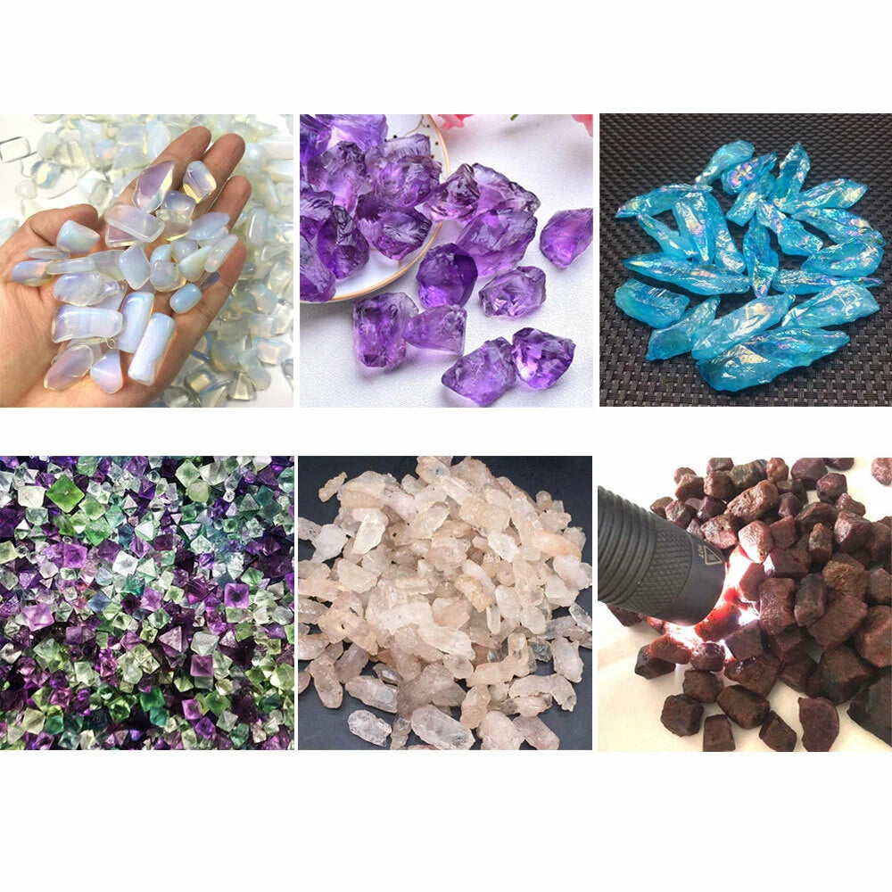 100G Lot Natural Amethyst Corundum Titanium Quartz Fluorite