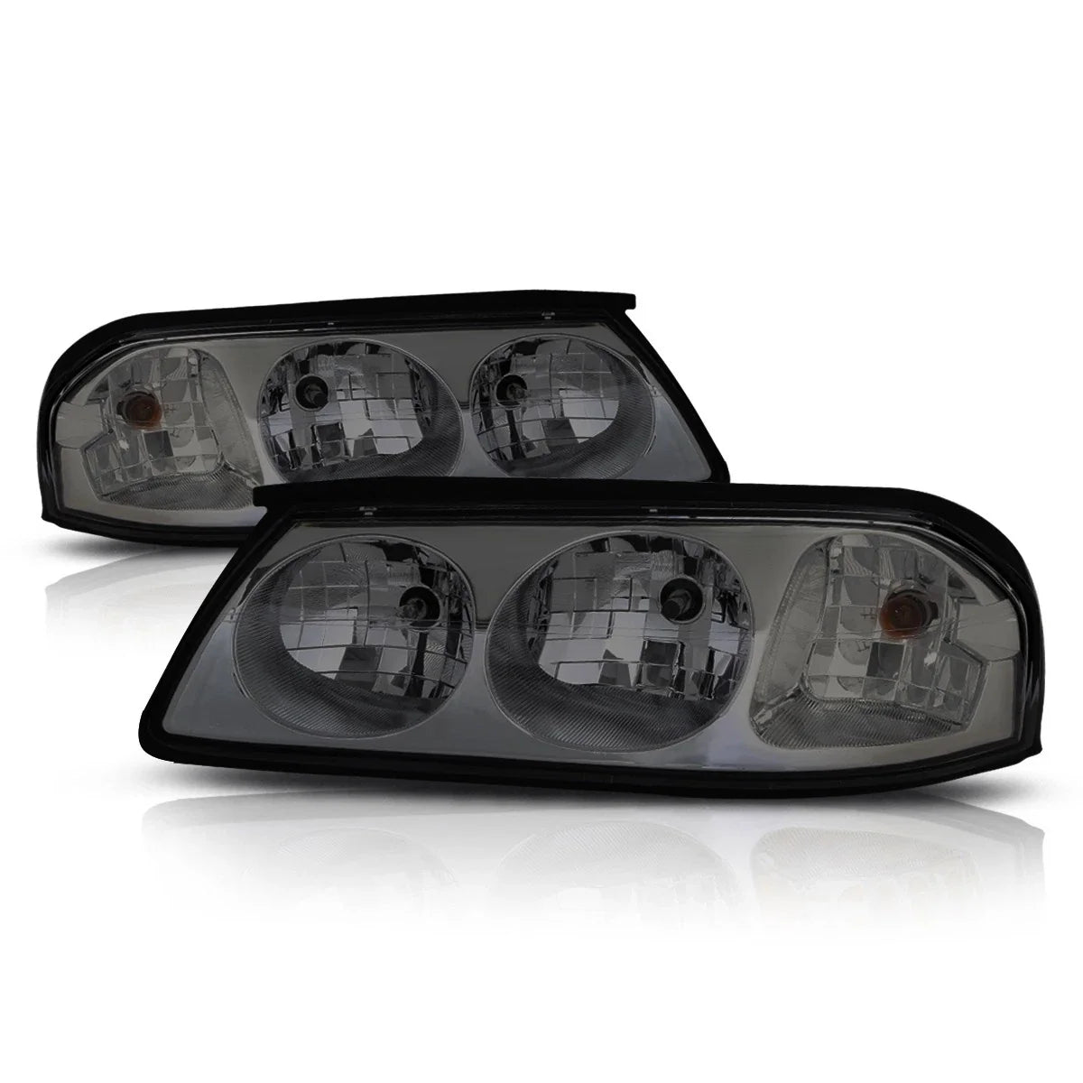Smoked Housing Clear Corner Signal Headlight Lamps Pair for Chevy Impala (2000–2005)