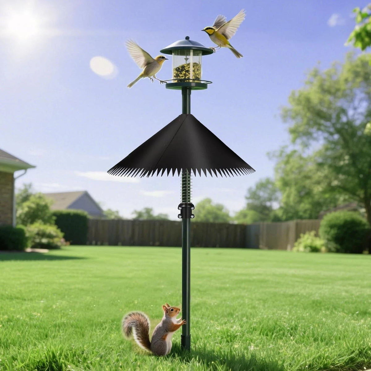 2 Pack Squirrel Baffle for Bird Feeder Pole (19 Inch)