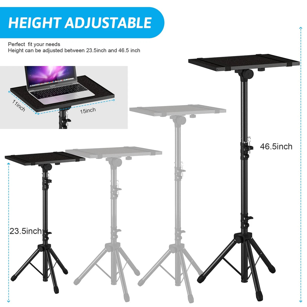 Adjustable Projector Stand Tripod for Laptop (23"-46")