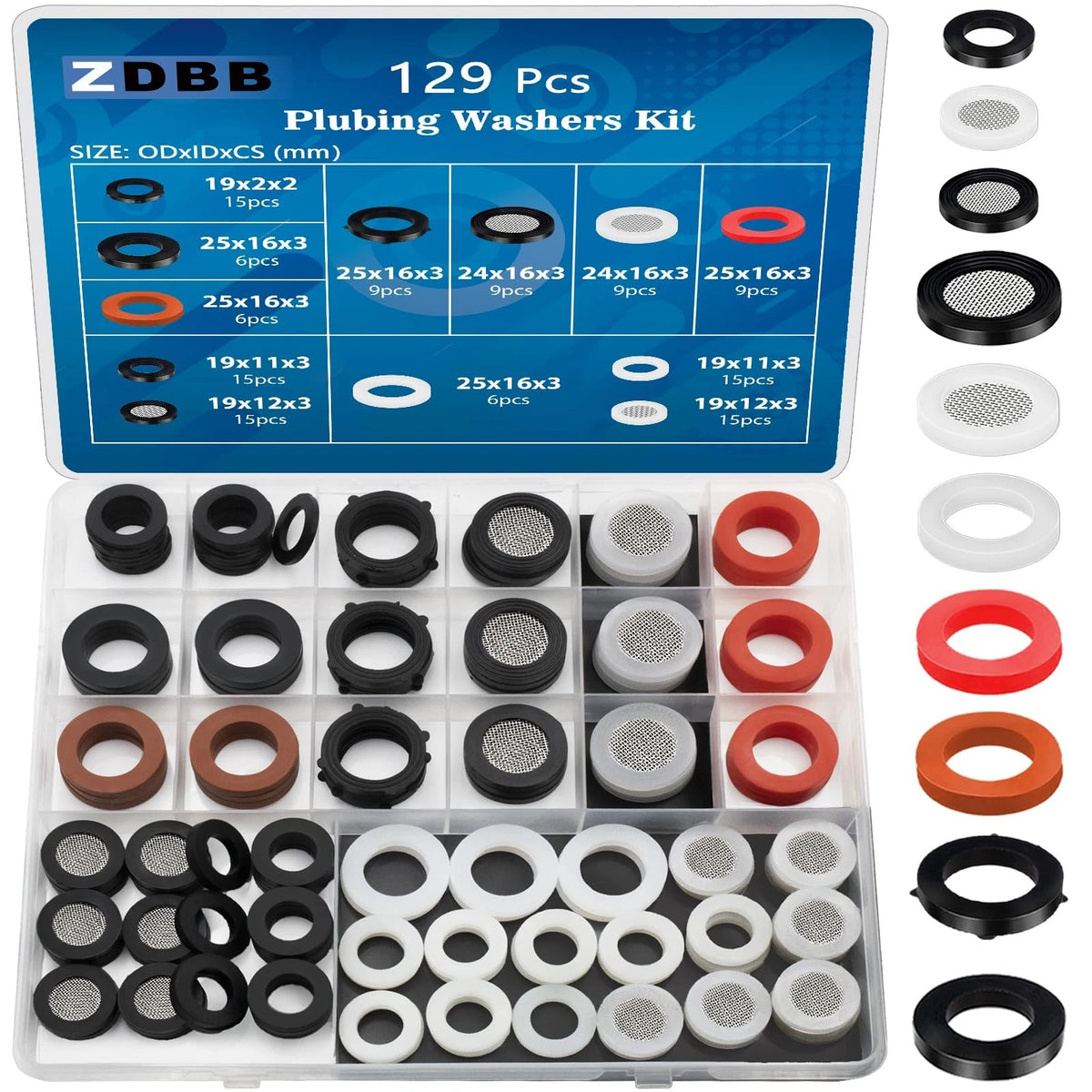 129 PCS Garden Hose Washers for Garden Use (No Specific Years)
