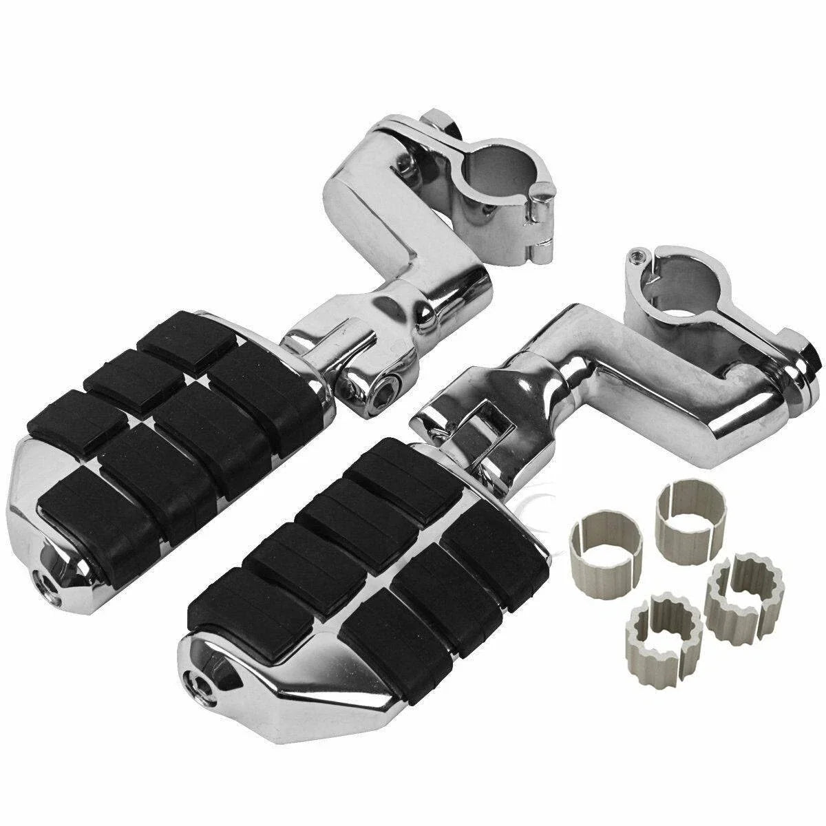 Highway Bar Foot Pegs Mount Clamps for Honda GL1800, Yamaha, Suzuki (22mm-35mm)