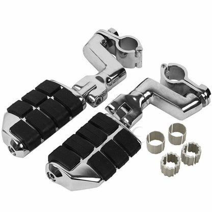 Highway Bar Foot Pegs Mount Clamps for Honda GL1800, Yamaha, Suzuki (22mm-35mm)