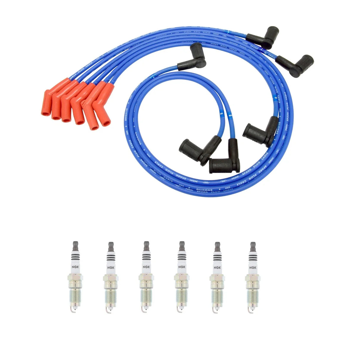 NGK Wire Set & 6 Iridium IX Spark Plugs for E-Series F-Series (4.2 V6)
