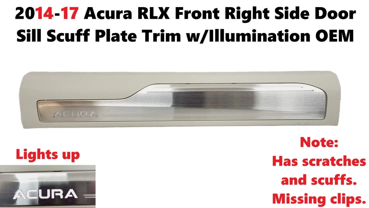 Front Right Side Door Sill Scuff Plate Trim w/Illumination for Acura RLX (2014–2017)