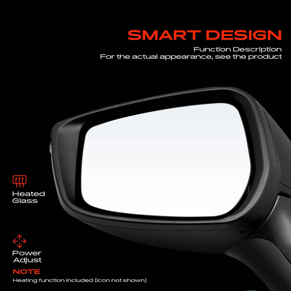 Driver Power Mirror for Nissan Versa (2020–2022) 963025EE6A, 963745RB1H, NI1320322