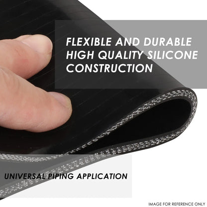 2" ID 12" Long Straight Transition 4-Ply Black Silicone Intercooler Pipe Hose