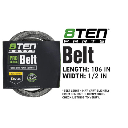 8TEN Spindle Blade Belt Idler Kit for Redmax YT1846 YT2246 (532405380)
