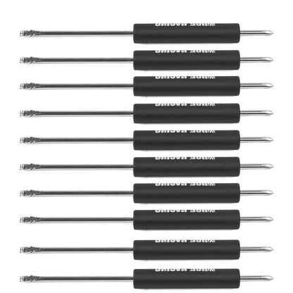 Set of 10 Black Mini Pocket Screwdrivers with Magnet and Clip