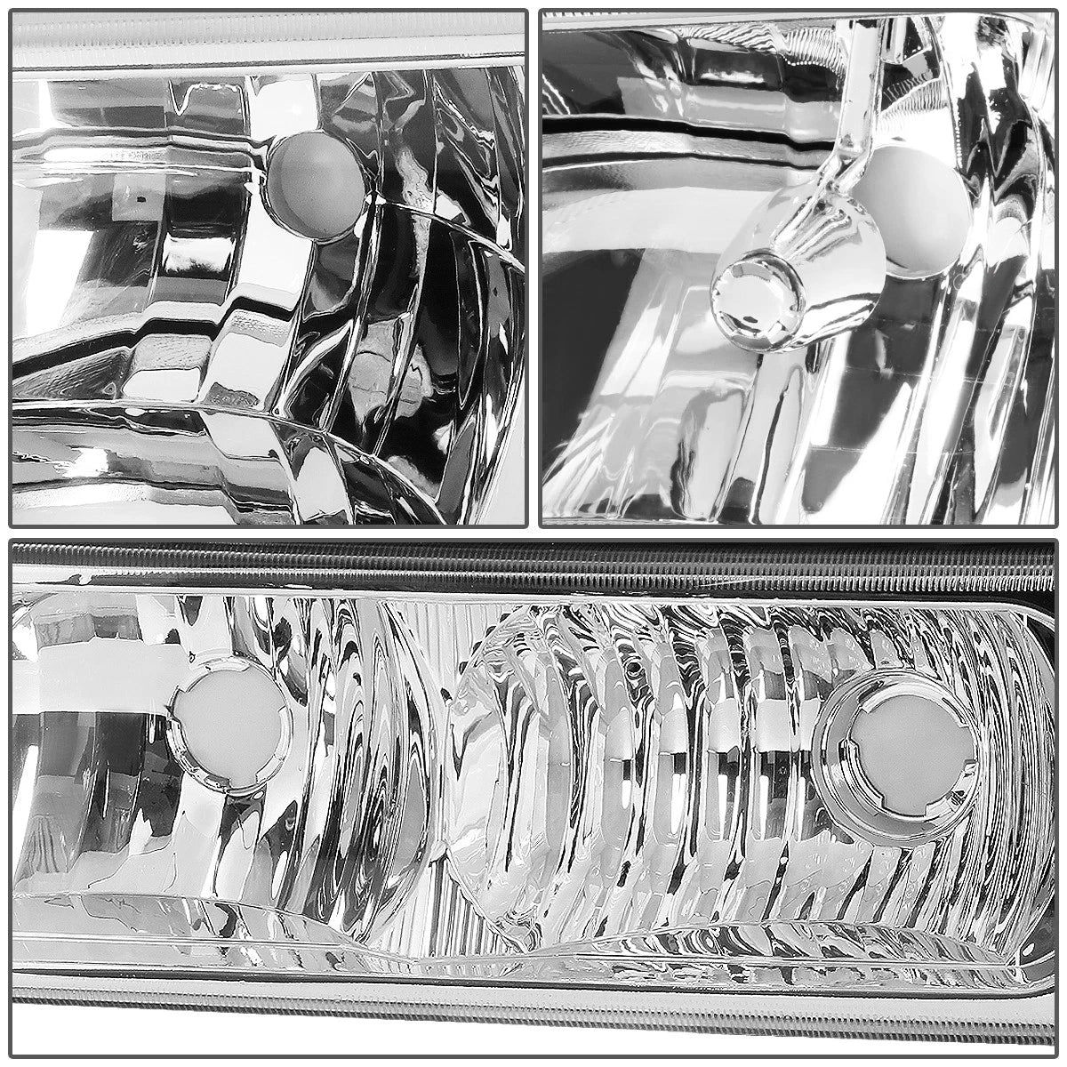 Chrome Housing Clear Corner Headlight Bumper Lamps for Chevy Silverado (2003–2006)